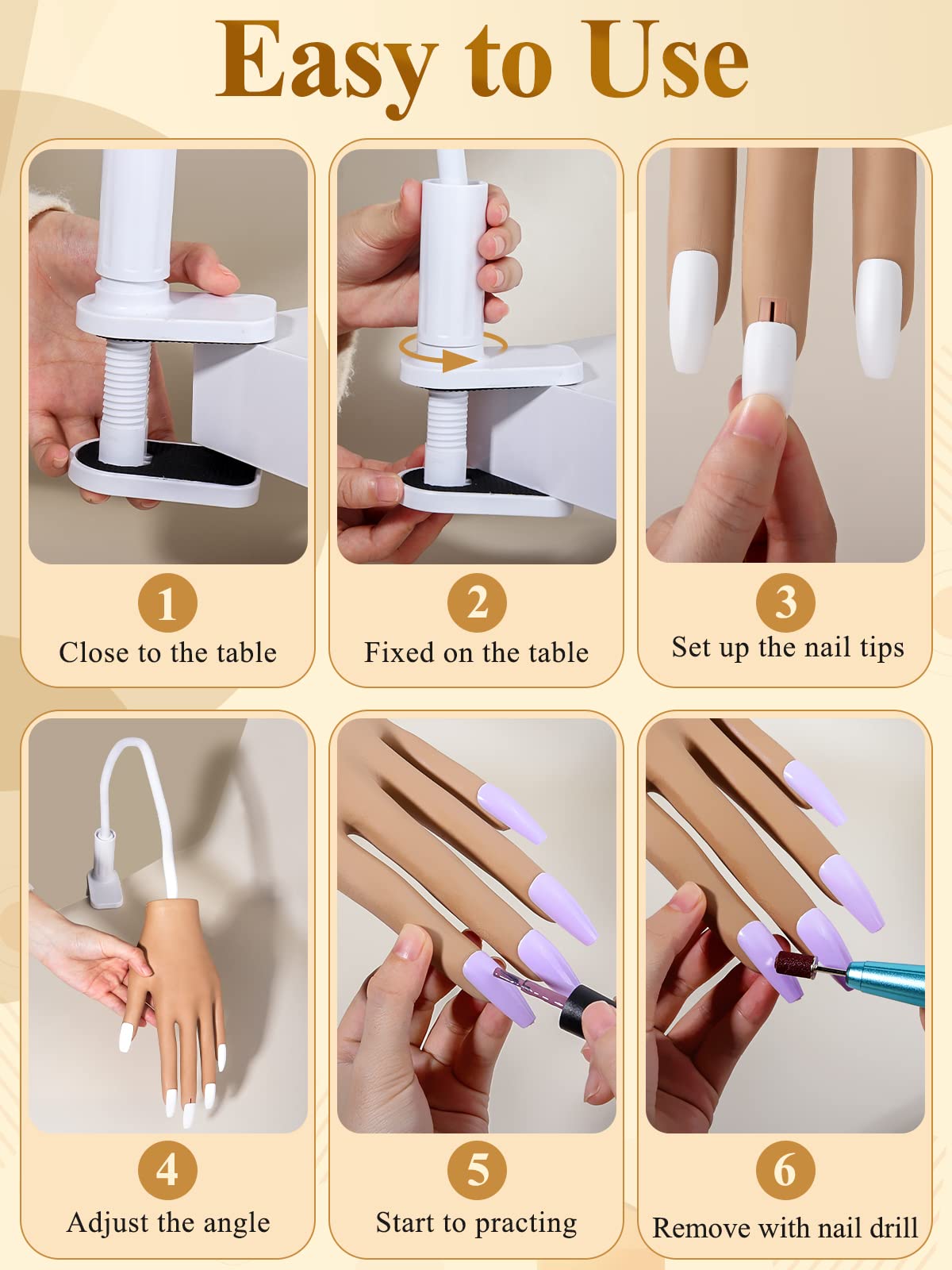LIONVISON installed nail tips overview displaying 200 tips attached for multiple practices