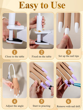 LIONVISON installed nail tips overview displaying 200 tips attached for multiple practices