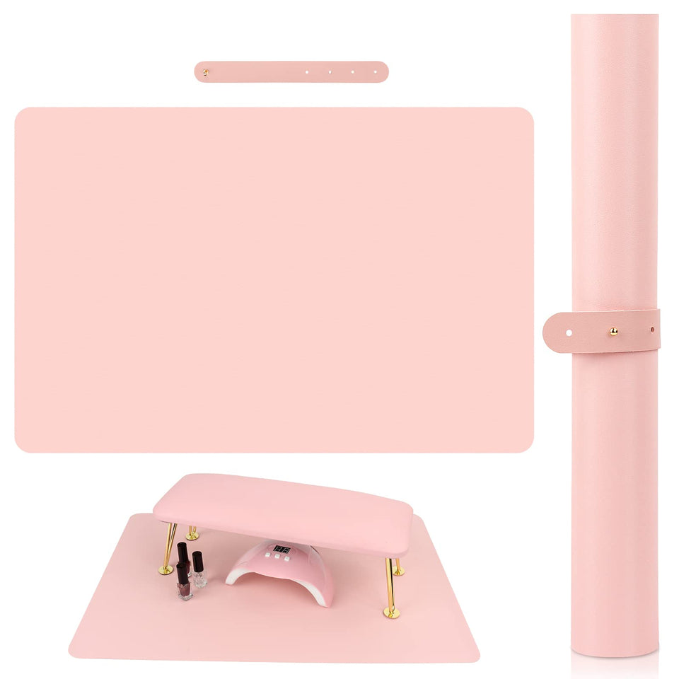 LIONVISON pink mat front view showing full coverage and clean workspace