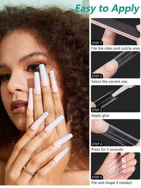 LIONVISON trimmed tips in stiletto coffin and ballerina shapes for versatility