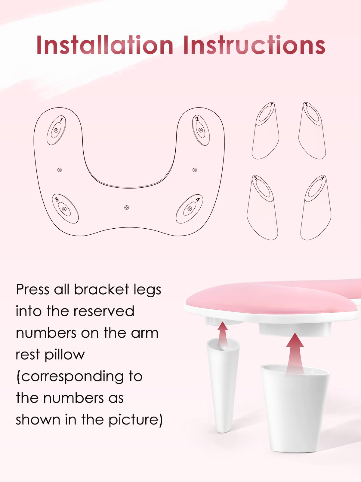 LIONVISON arm rest displayed with manicure LED lamp illustrating workspace compatibility