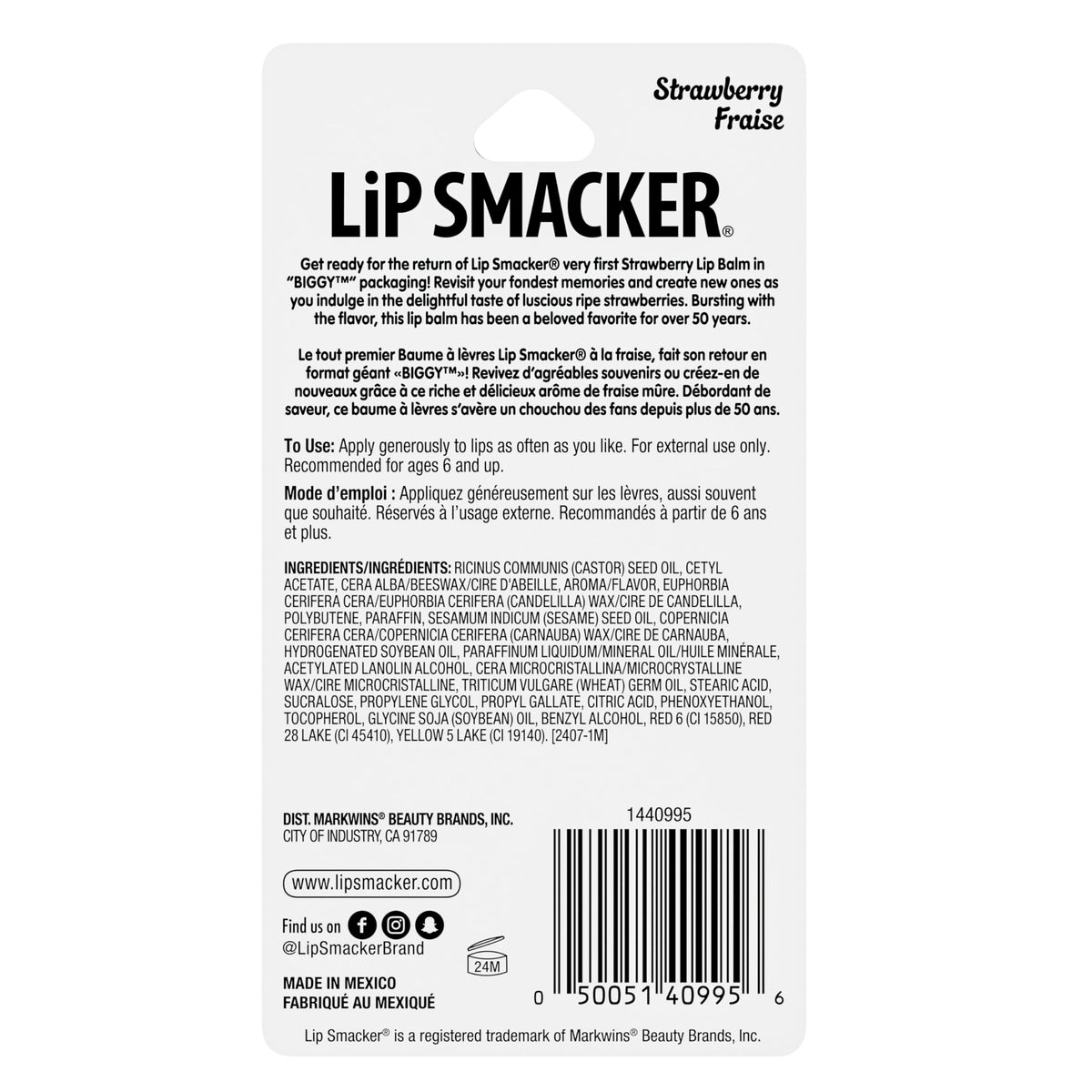 Lip Smacker Biggy in a purse lifestyle shot showing easy portability and quick touch-ups