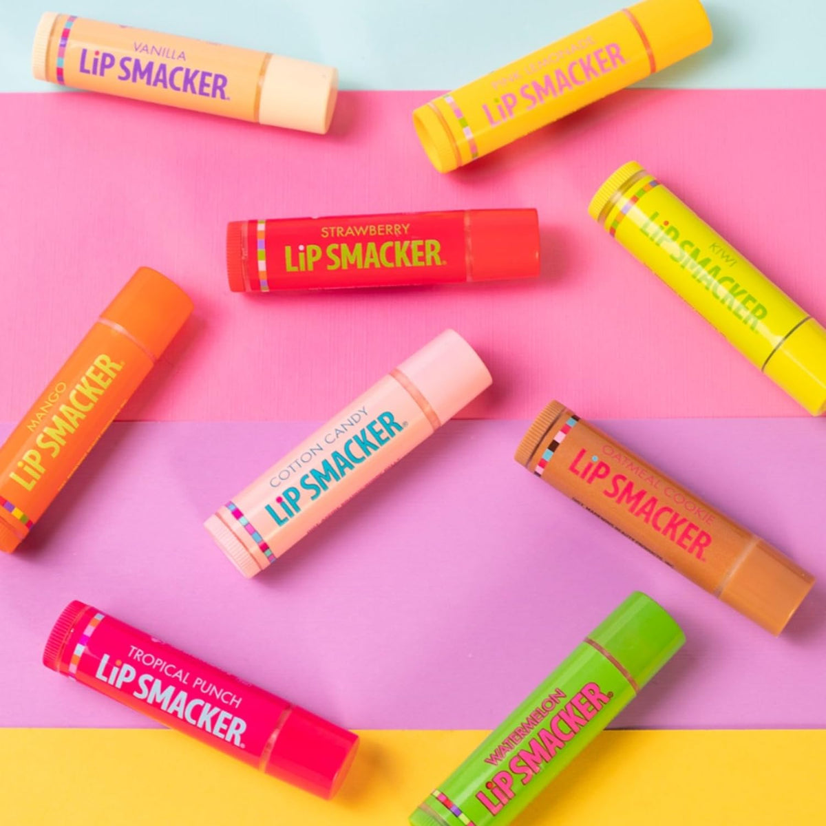 Close-up of Lip Smacker balm texture on tube tip showing smooth hydration