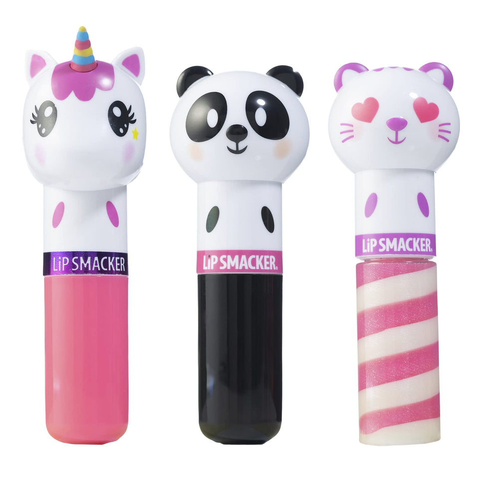 Lip Smacker front packaging showing three animal lip balms for gifting