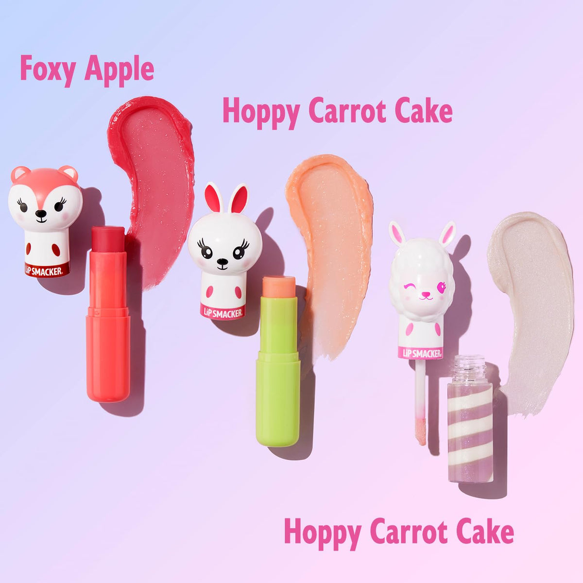 Lip Smacker hoppy carrot cake bunny top view highlighting playful cap