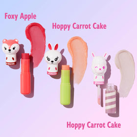 Lip Smacker hoppy carrot cake bunny top view highlighting playful cap