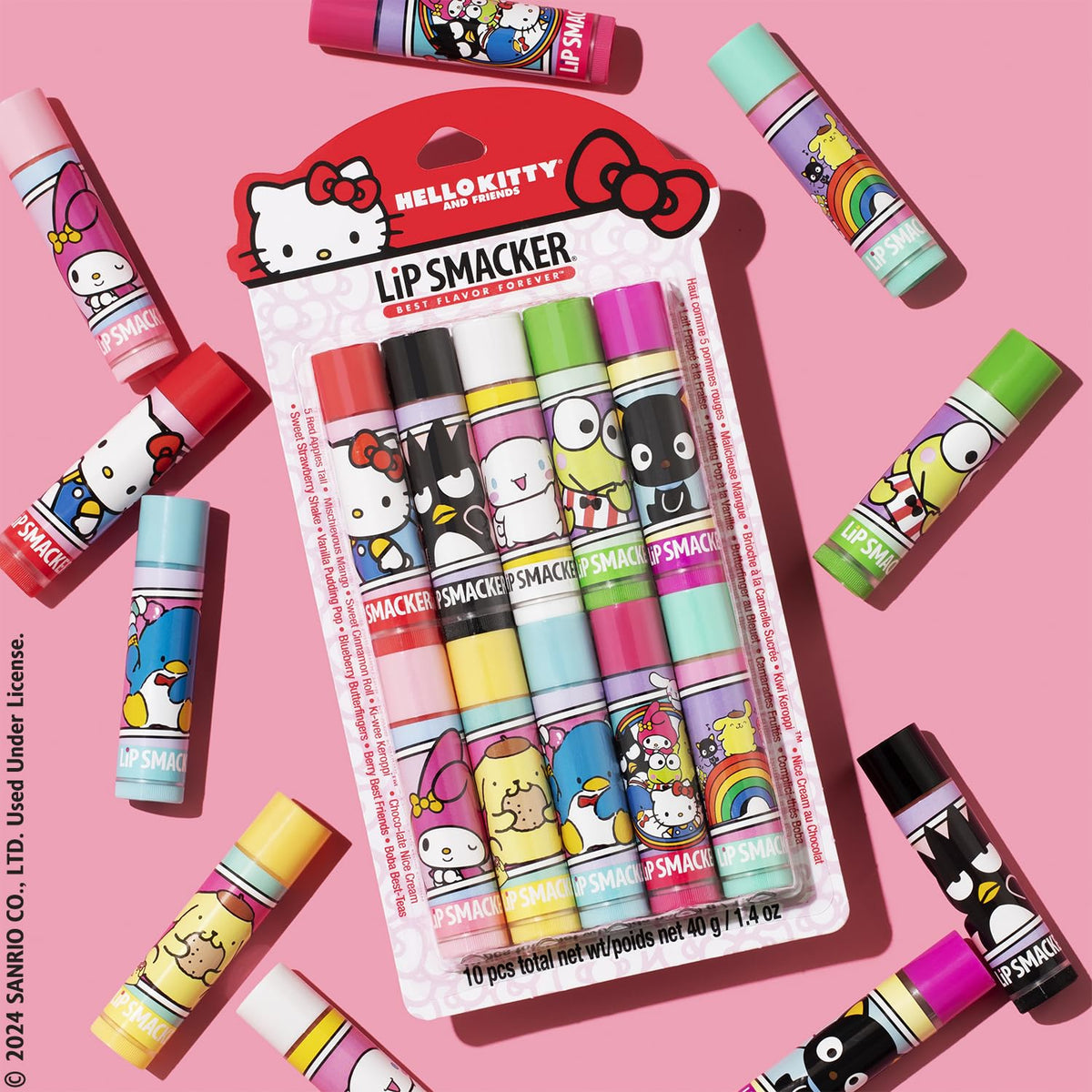 Lip Smacker balm texture detail on fingertip, shows glossy moisturizing finish