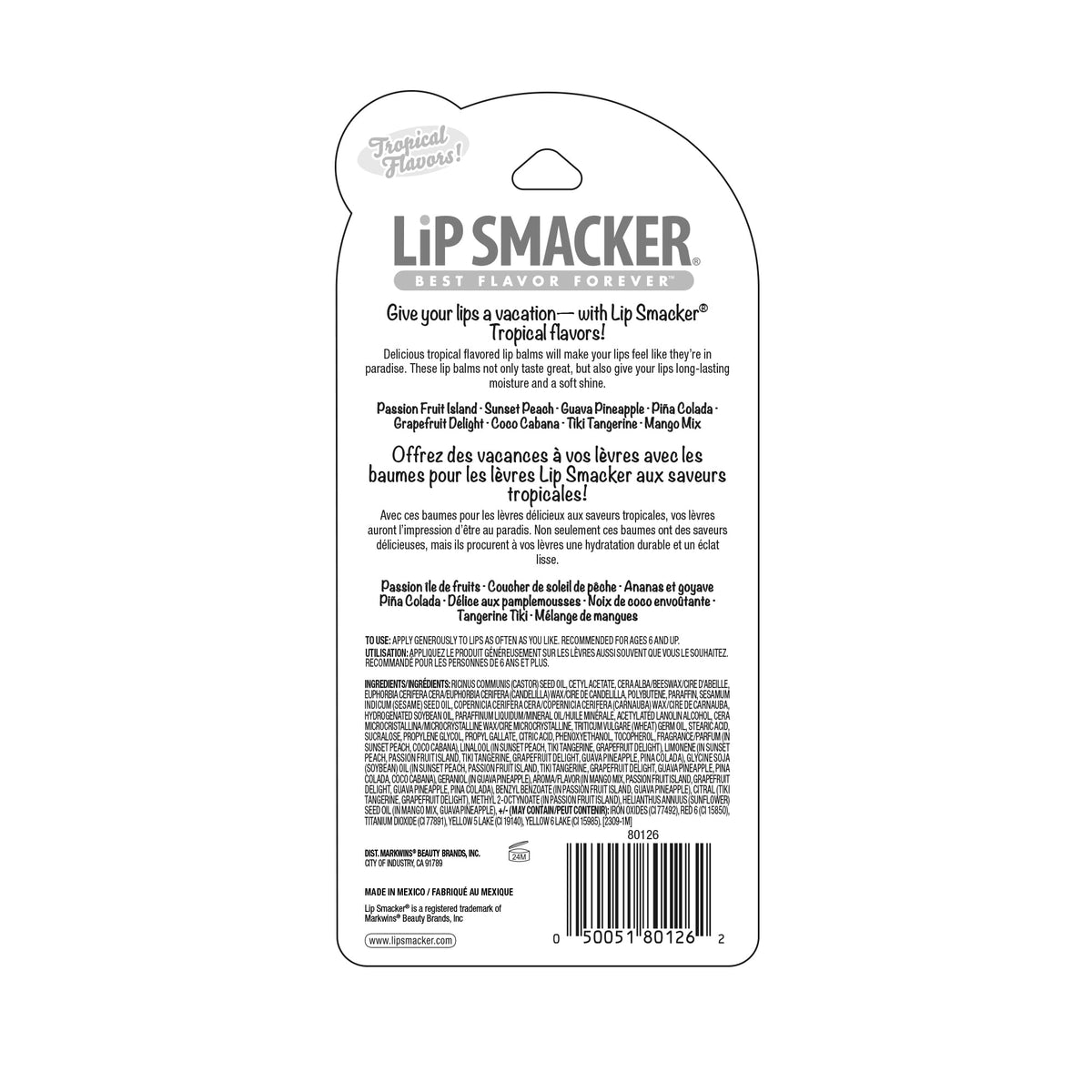Lip Smacker tube in hand to show size and portability ideal for pockets or purses