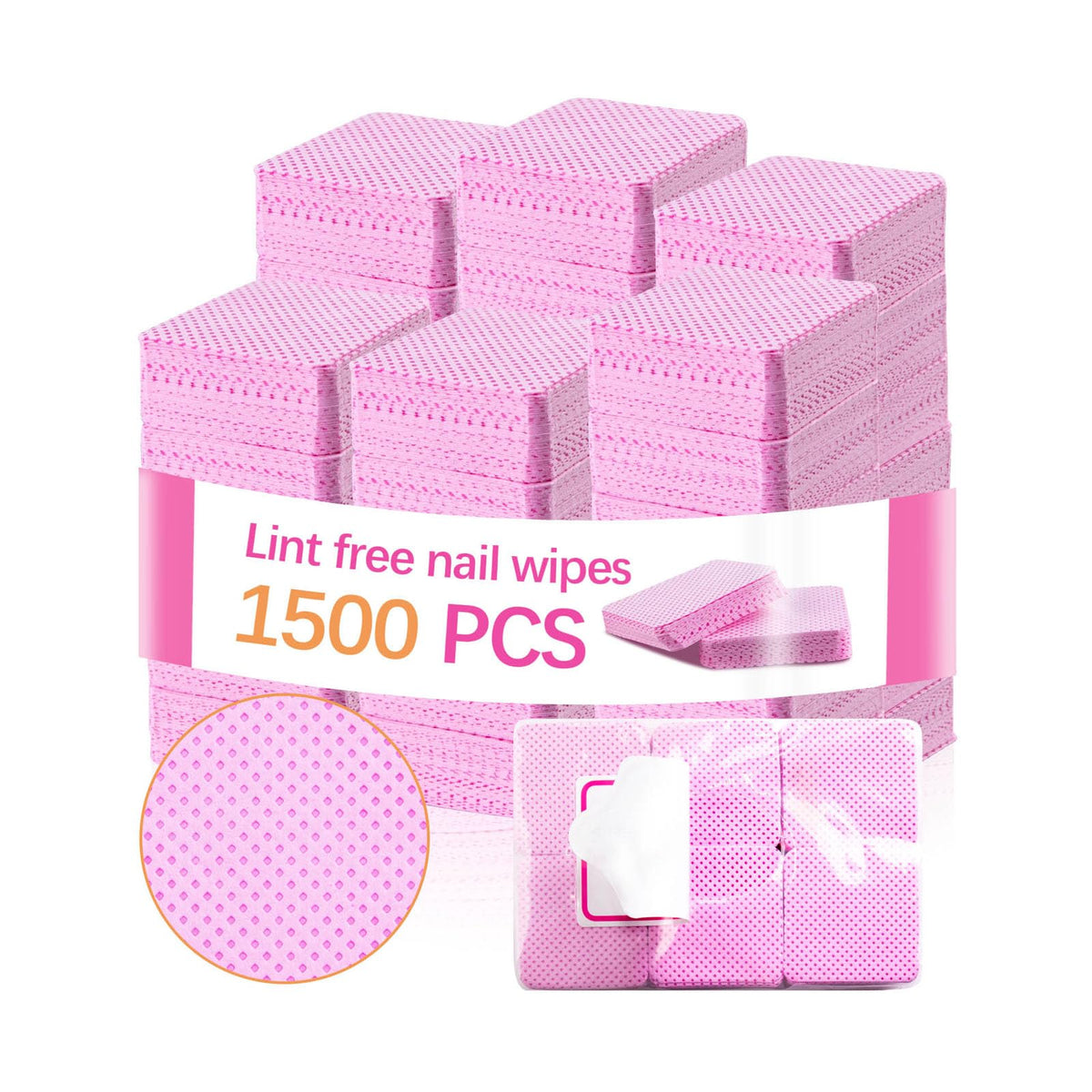 lipetol front packaging showing bulk pink lint free wipes and tidy bags for easy storage