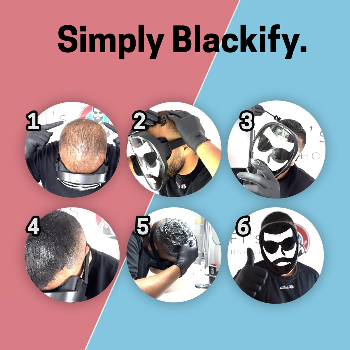 LIPFISBARBERSHOP.COM washout demonstration showing easy removal with shampoo