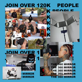 LIPFISBARBERSHOP mirror in use during self-haircut showing hands-on control
