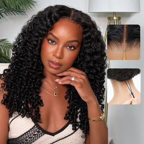 Liqusee front view of 7x6 Burmese curly wig showing natural hairline and volume