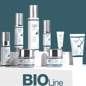 Lira Clinical on bathroom counter in lifestyle scene promoting daily routine