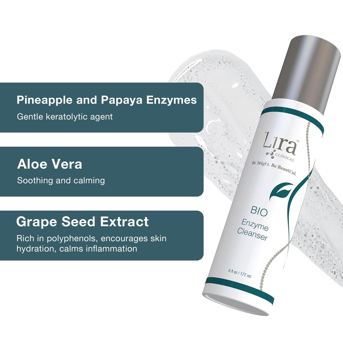 Lira Clinical being massaged to remove makeup for effective cleansing