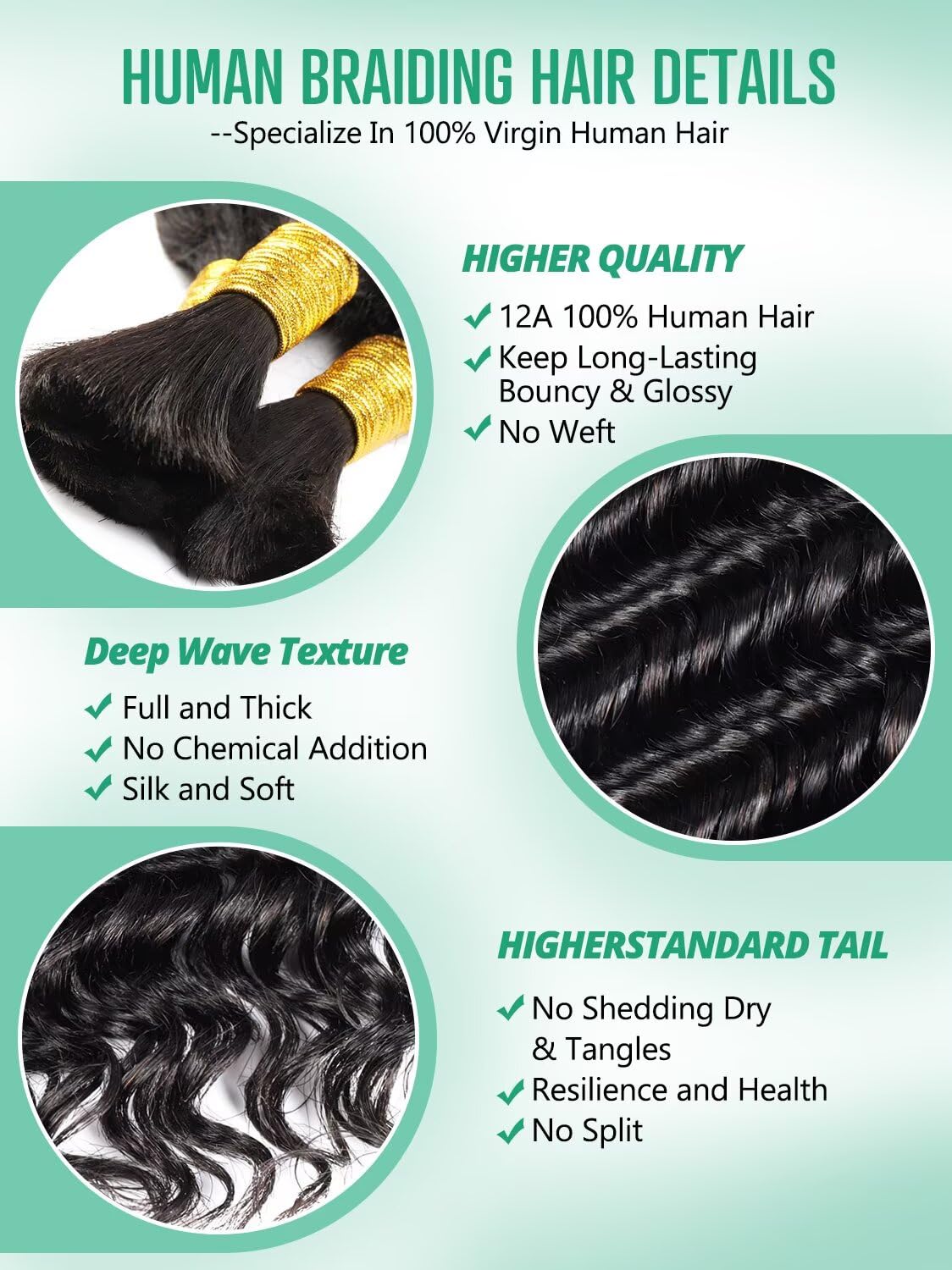 LIREN bundles in hand demonstrating 160g lightweight, easy-to-braid feel
