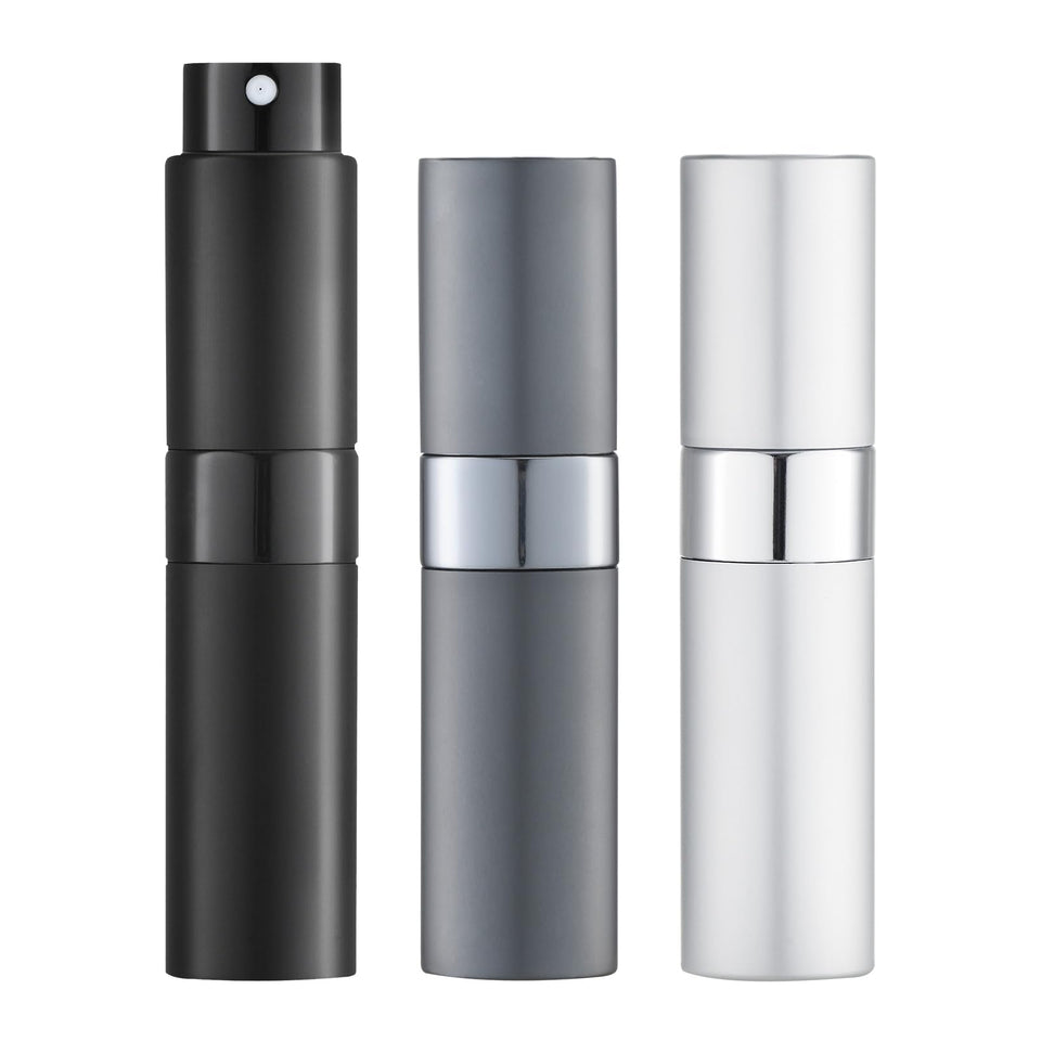 LISAPACK front packaging showing three 8ml atomizers and included tools for travel convenience