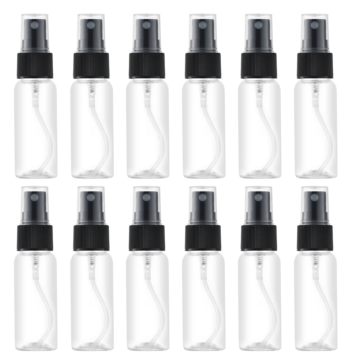 LISAPACK clear front view of 12-pack showing compact bottles and caps for travel convenience
