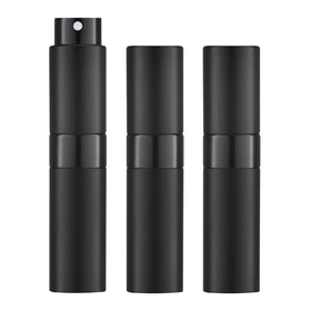 LISAPACK front packaging showing three black atomizers and included tools for easy travel