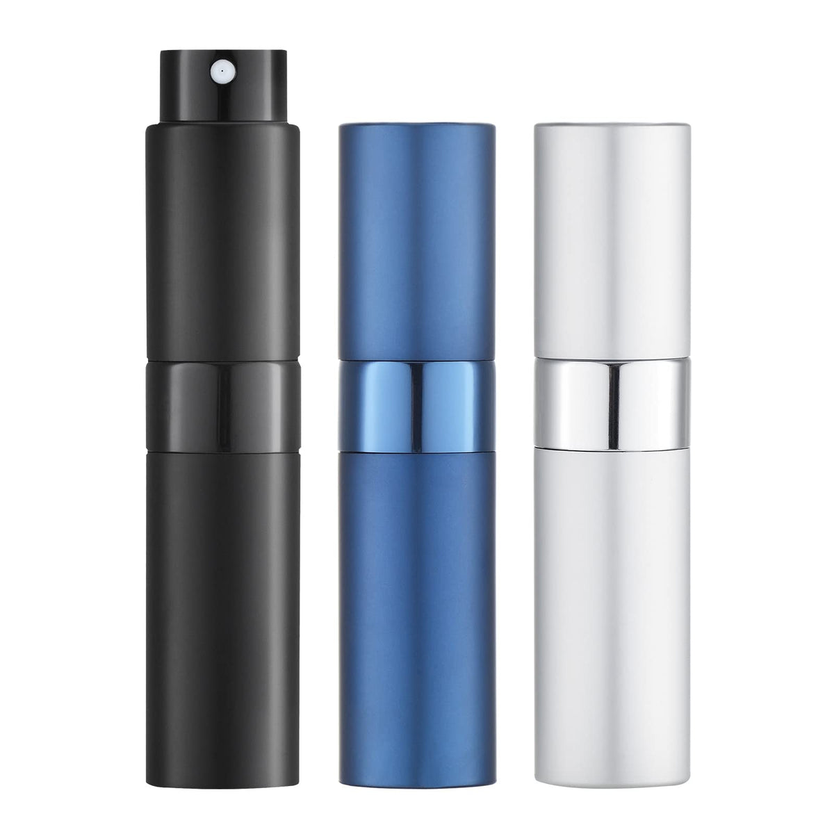 LISAPACK front view of three 8ml atomizers showing compact portability and style