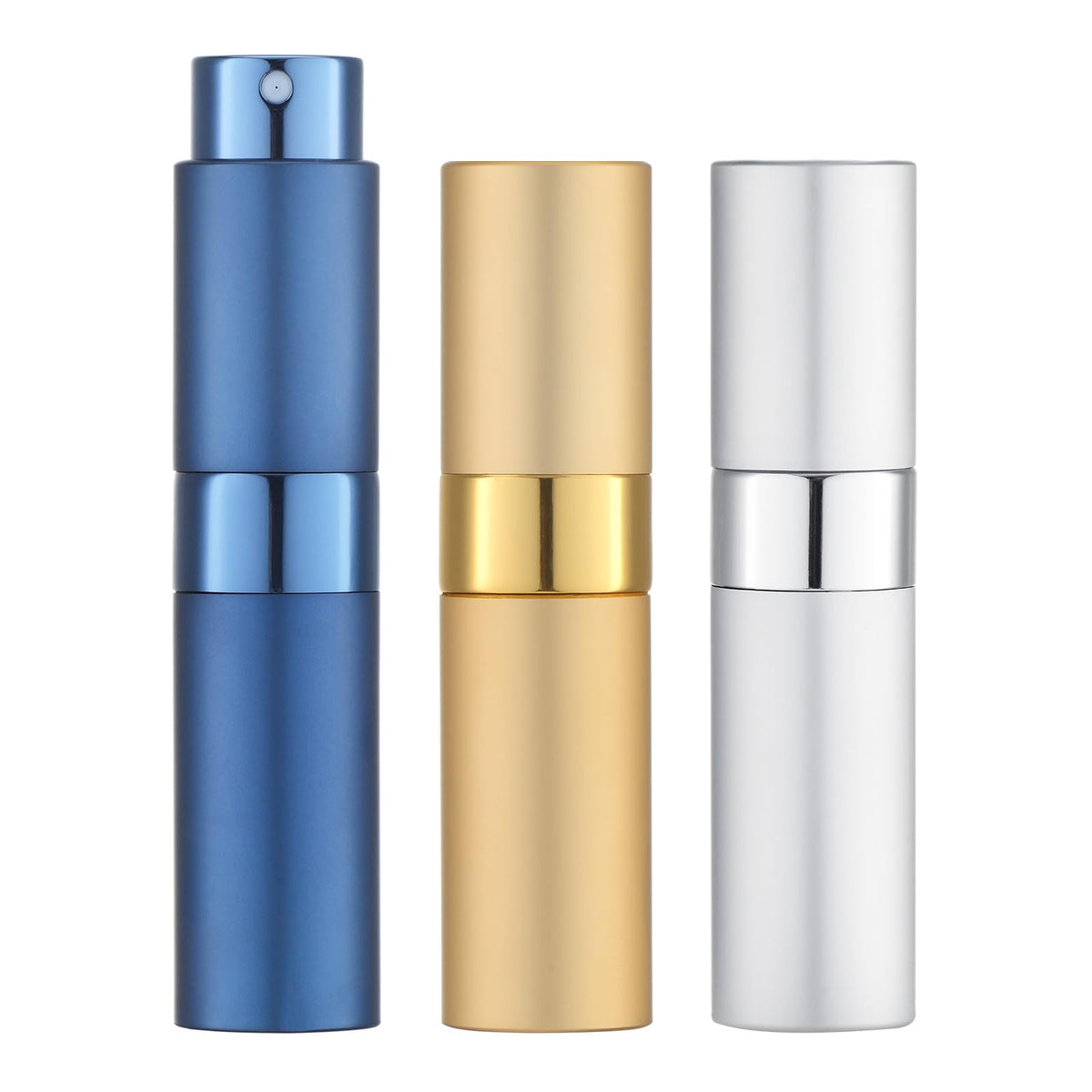 LISAPACK front view showing three colored atomizers and compact benefit