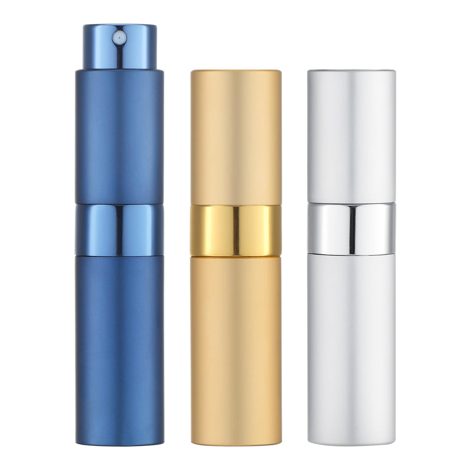 LISAPACK front view showing three colored atomizers and compact benefit