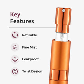LISAPACK glass vial removed to show refillable inner bottle and easy cleaning