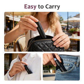 LISAPACK atomizer held in hand to show true size and pocket-friendly benefit