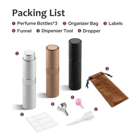 LISAPACK atomizer inside a handbag being used for a quick fragrance touch-up