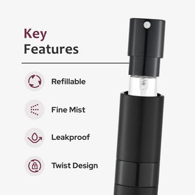 LISAPACK close-up of nozzle showing fine mist spray and leak-resistant design