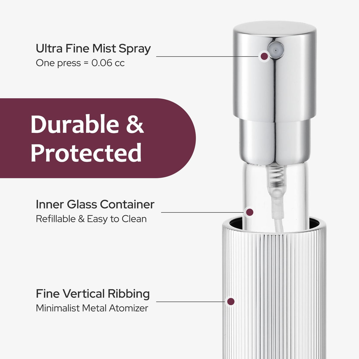 LISAPACK nozzle spraying fine mist for even fragrance application benefit