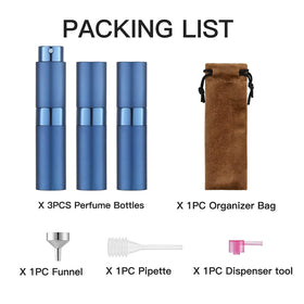 LISAPACK travel pouch with funnel, dropper and transfer tool included