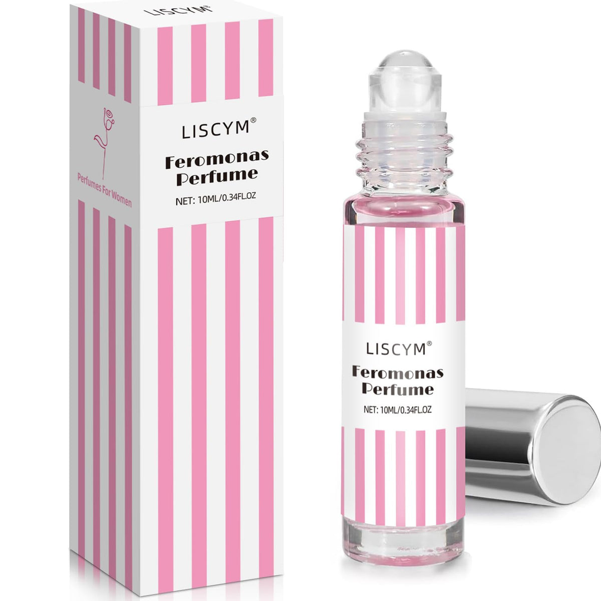 Liscym front bottle showing vanilla caramel scent and portable design benefits