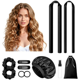 LitBear front packaging showing full heatless curlers set and benefits
