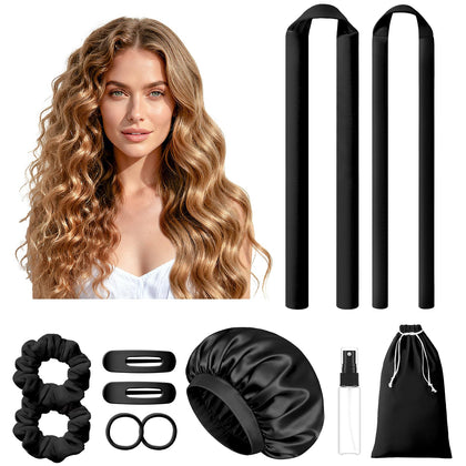 LitBear front packaging showing full heatless curlers set and benefits