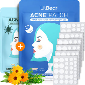 LitBear front packaging showing 180 acne dots and brand benefit