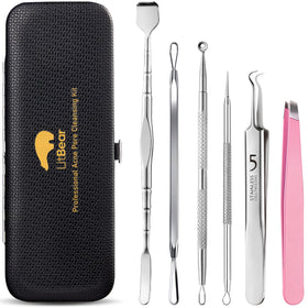 LitBear front view of kit packaging showing tools and leather case, clear organization benefit