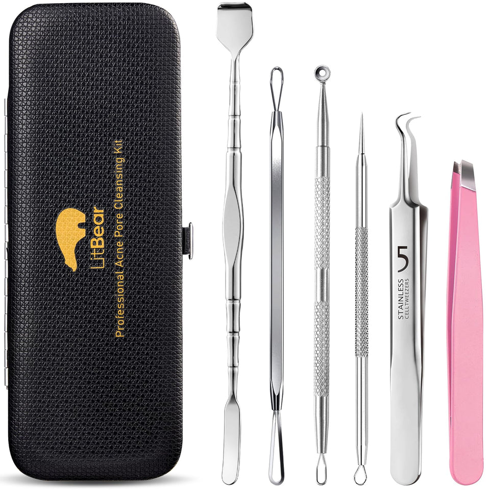 LitBear front view of kit packaging showing tools and leather case, clear organization benefit