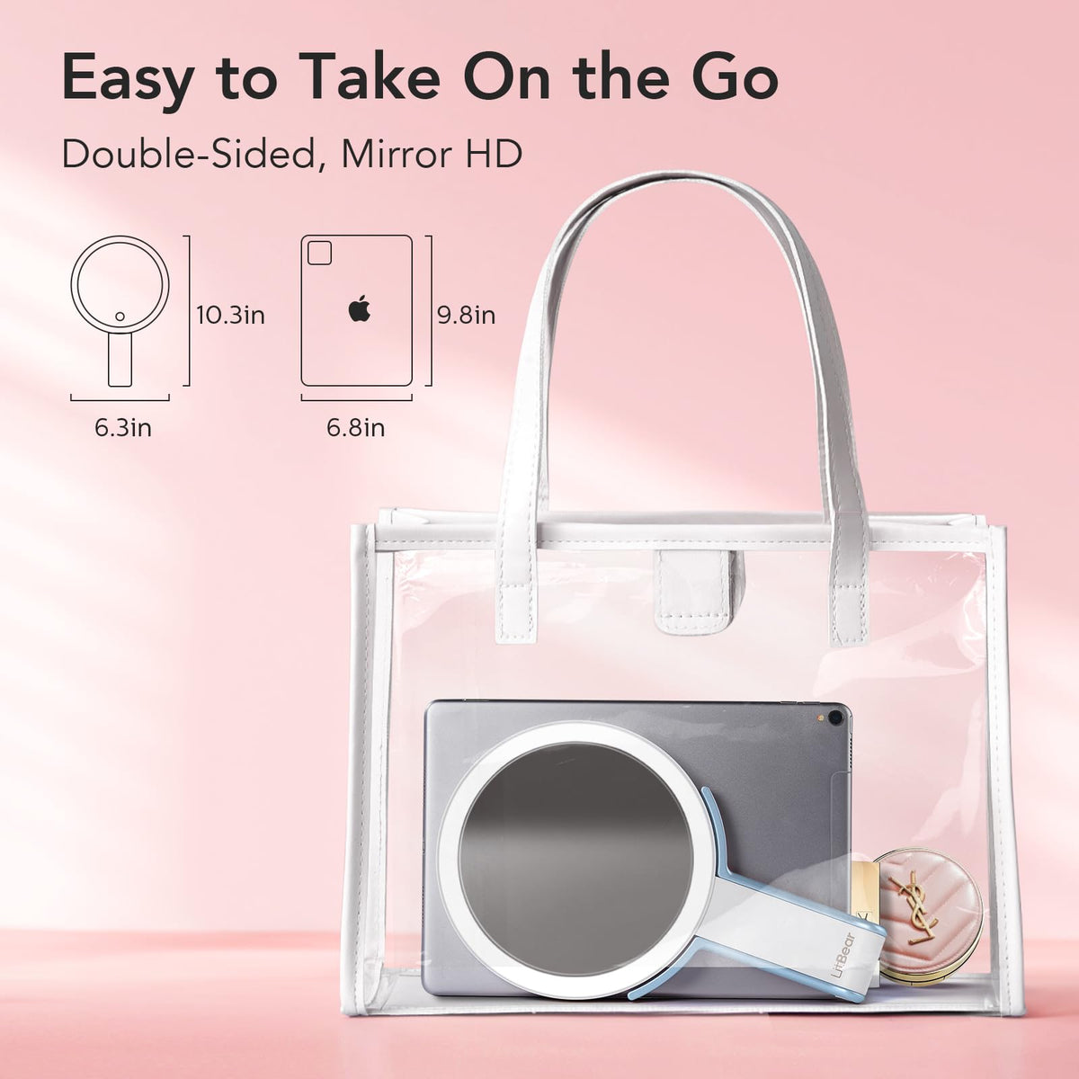 LitBear held in hand to show lightweight size and easy portability