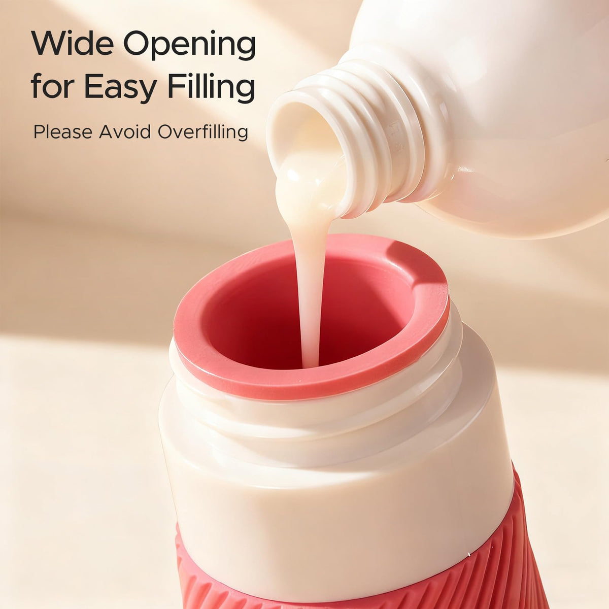 LitBear wide-mouth jar detail for easy filling thick creams