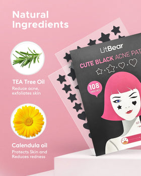 LitBear label with tea tree oil and centella extract highlighting soothing benefit