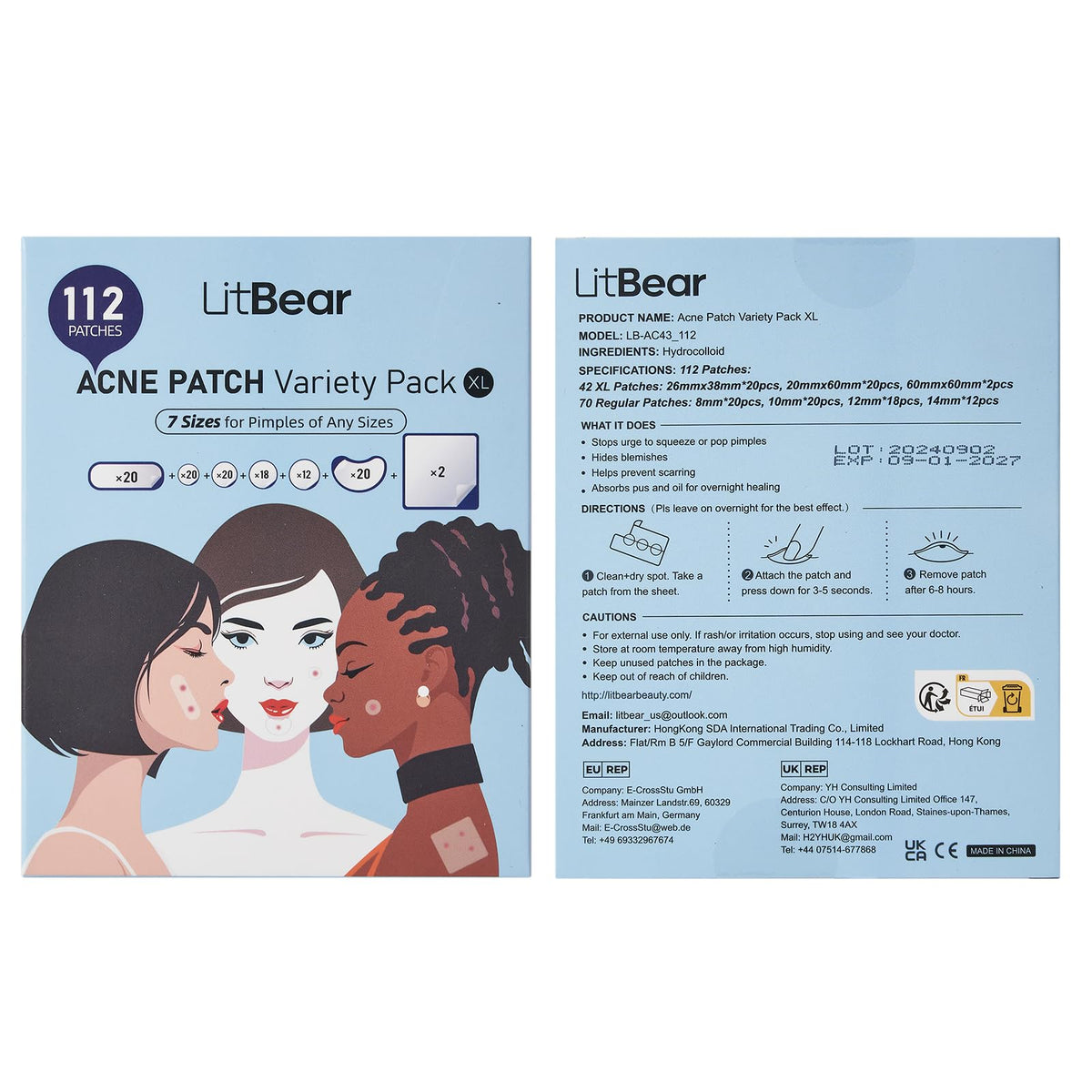 LitBear patches on bathroom counter staged for daily routine convenience benefit