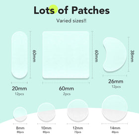 LitBear patch size layout demonstrating seven sizes for targeted coverage benefit