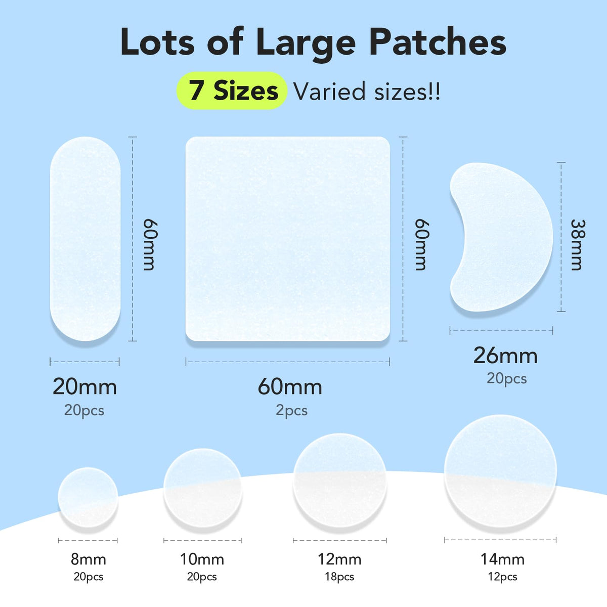 LitBear assorted patch sizes laid out to show variety for targeted coverage