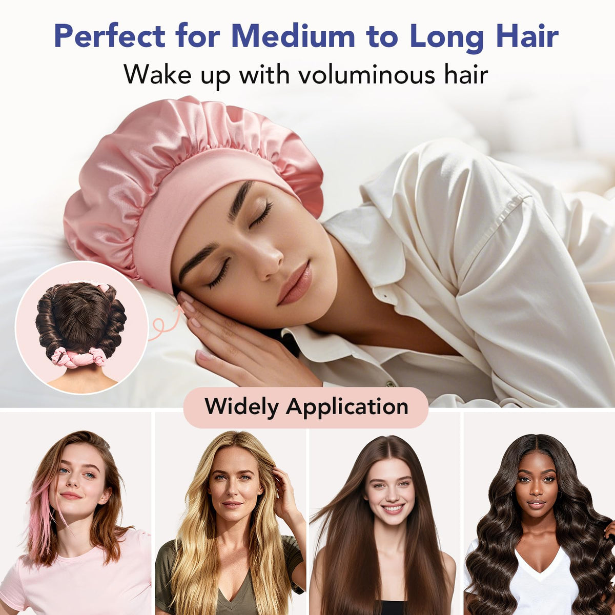 LitBear rods wrapped with long hair demonstrating easy overnight styling