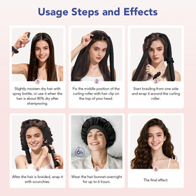 LitBear rollers in hair demonstration showing secure placement and comfort