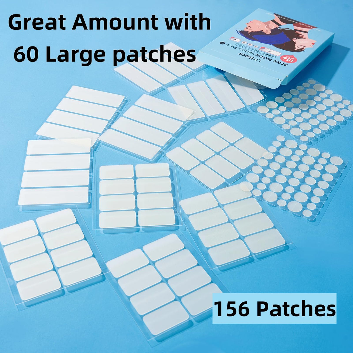 LitBear assortment of five sizes on skin for precise customizable coverage