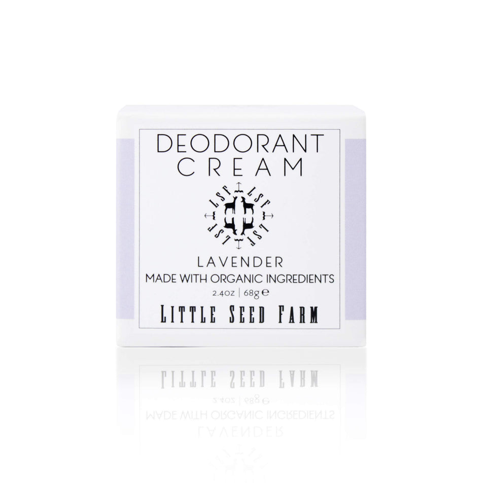 Little Seed Farm front jar showing label and lavender scent for natural freshness