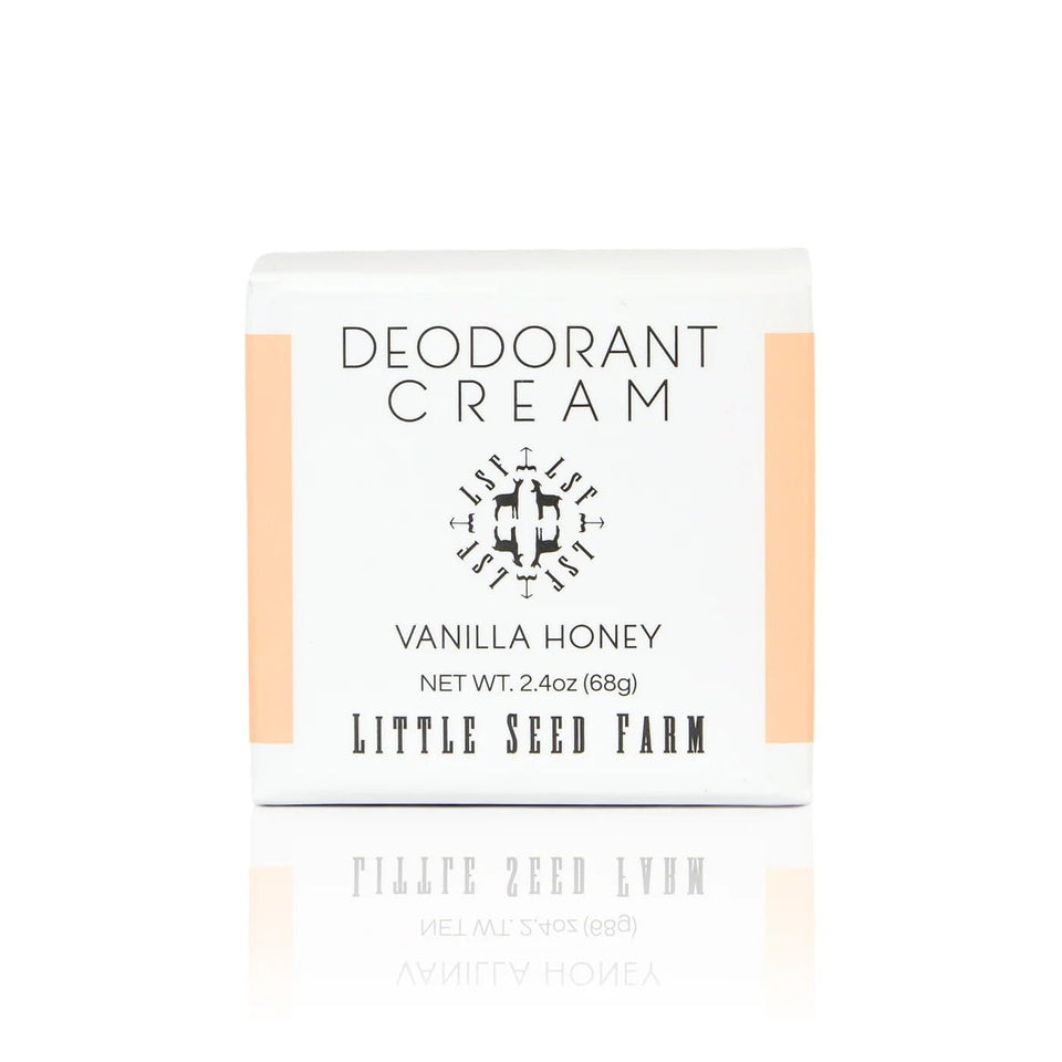 Little Seed Farm jar front view showing Vanilla Honey label and natural packaging benefit
