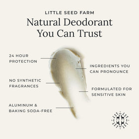 Little Seed Farm cream texture close-up displaying smooth glide and quick absorption