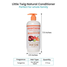 Little Twig back label close-up, ingredient list and usage directions for parents